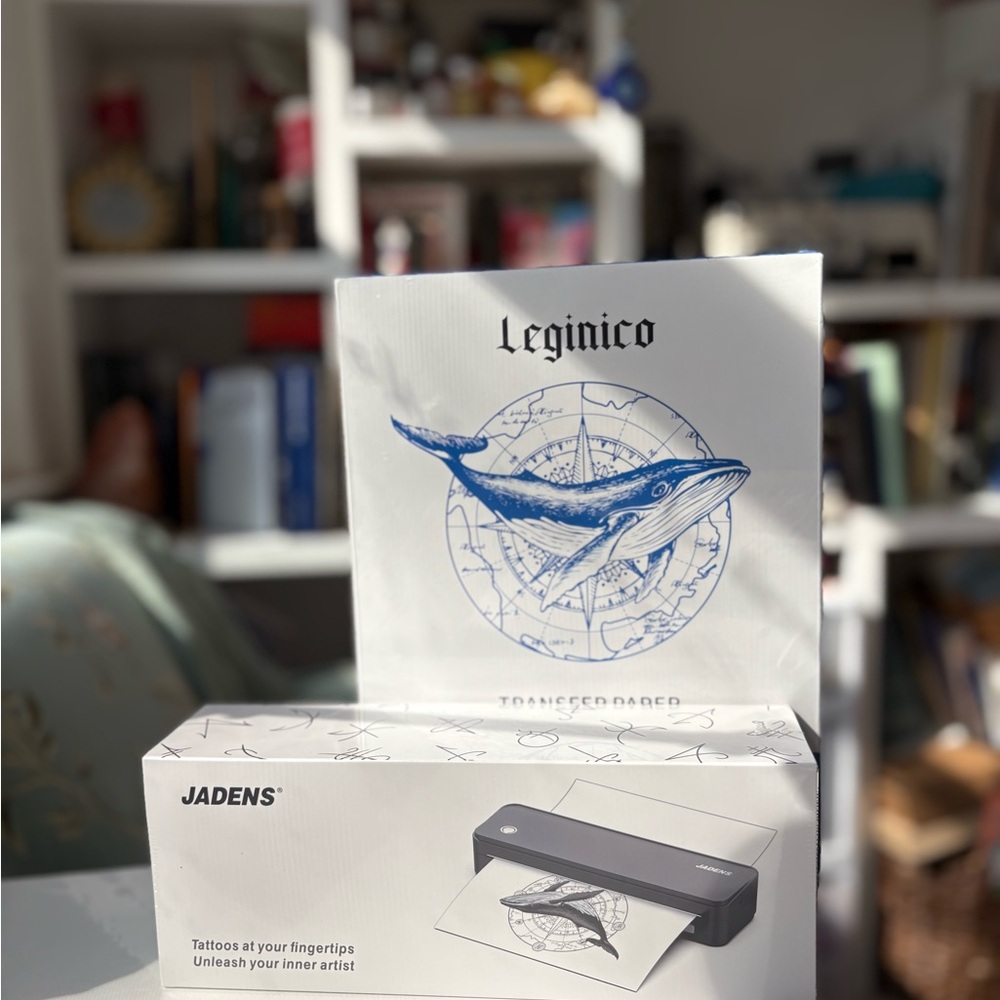 JADENS Bluetooth Thermal Tattoo Stencil Printer & 50 Sheets of Transfer Paper